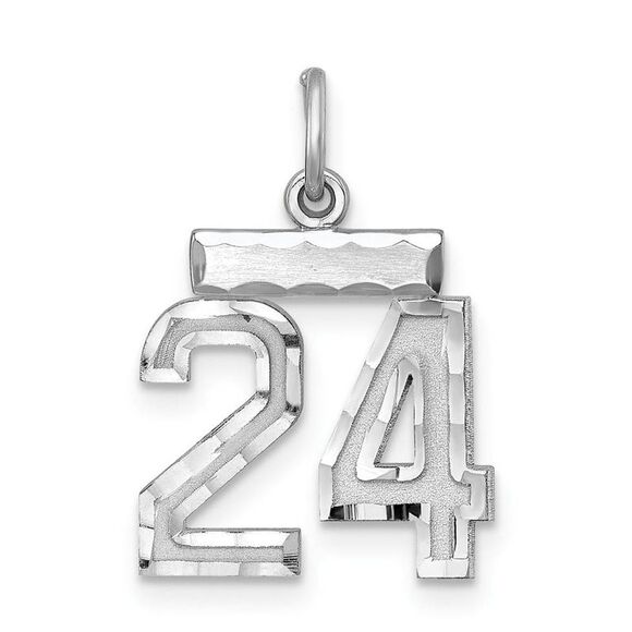 Sterling Silver, Varsity Collection, Small D/C Pendant, Number 24 - Picture 1 of 4